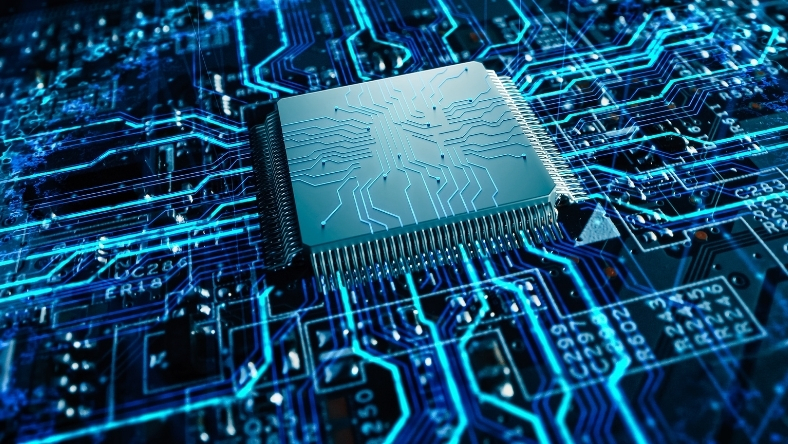 Advanced processor chip on PCB representing semiconductor innovation